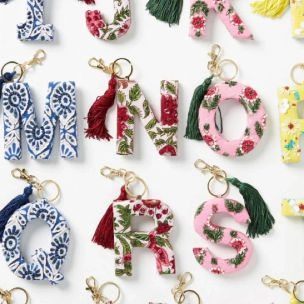 New🌟Anthropologie-Monogram Keychain-N